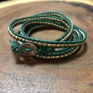 Emerald Green Chan Luu Leather Wrap Bracelet
